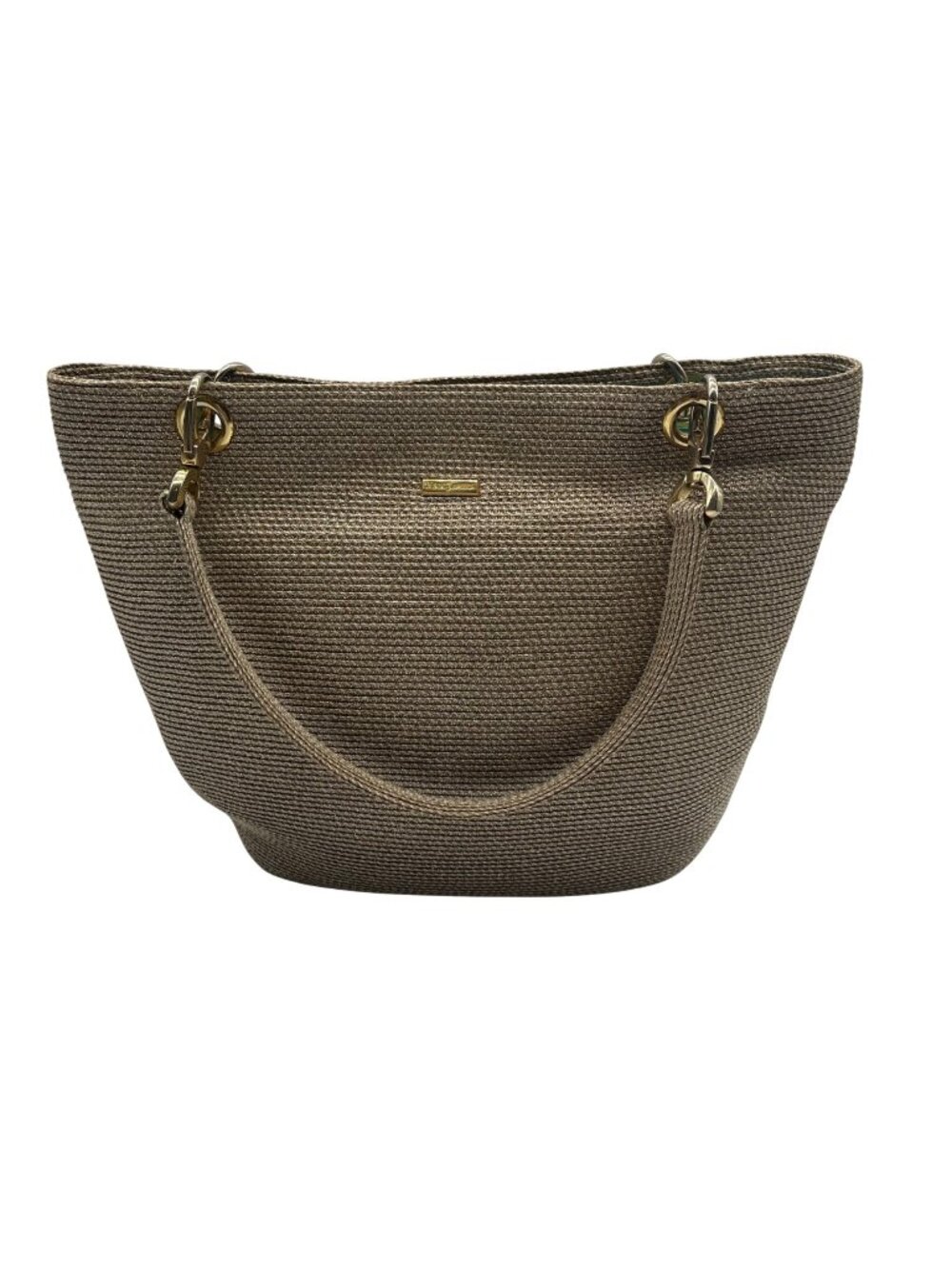 Eric Javits Squishee Gold Fabric Tote Bag